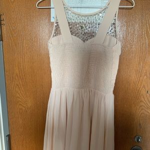 Light Pink Chiffon Prom Bridesmaid Formal Gown